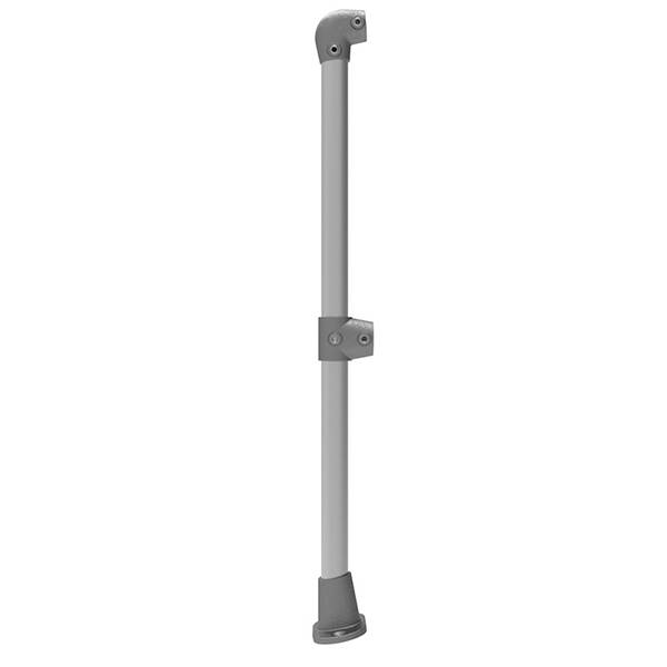 Poteau depart droit pour barriere de securité inclinée 0-11° , tube 48 mm , hauteur 100 cm