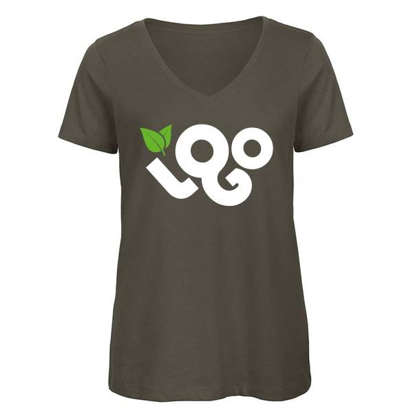 T-shirt personnalisé femme 100% coton BIO 140g, manches courtes , col V