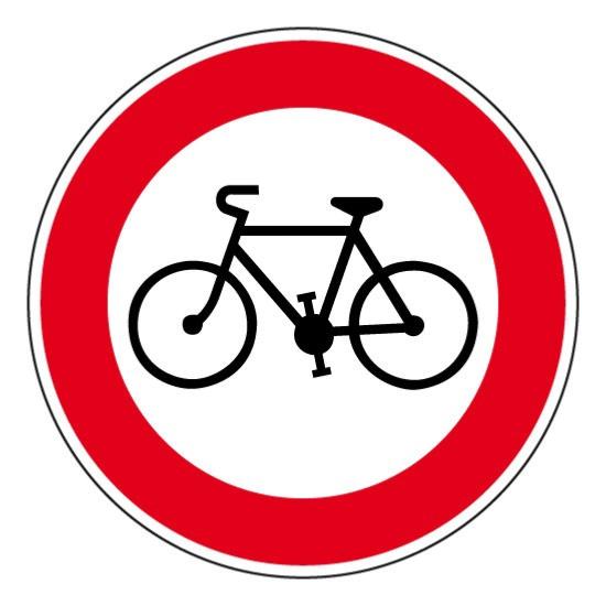 Panneau de circulation interdit au vélo , prix degressif