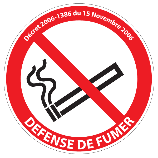Panneau interdiction de fumer avec décret, prix dégressif