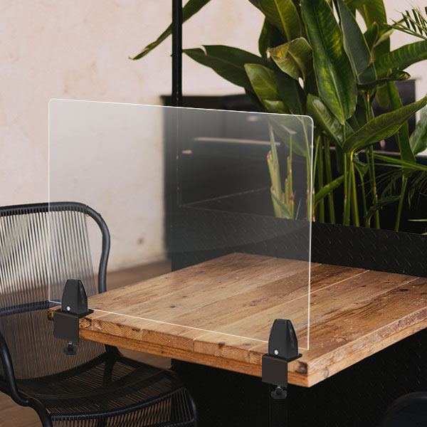 Séparateur plexi pour table de restaurant, epaisseur 4 mm, format L590 x H650