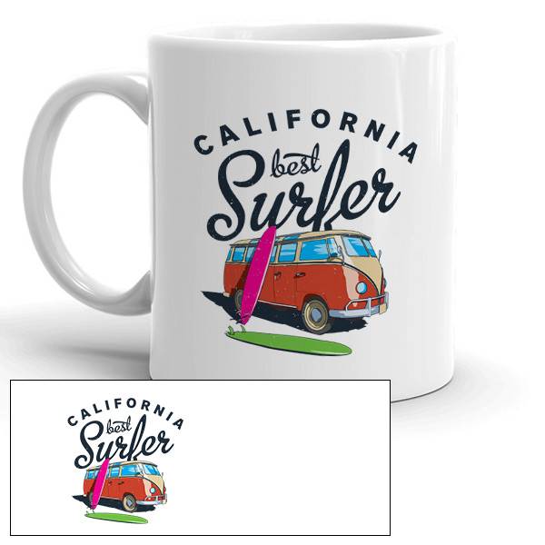 Mug personnalisé California surfer