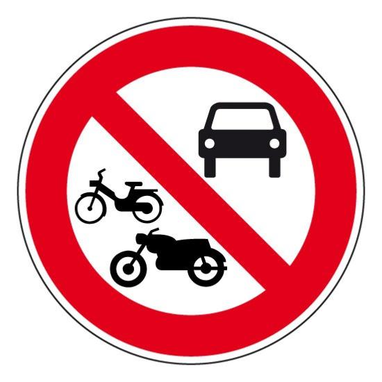 Panneau de circulation interdiction velo et voiture, prix degressif