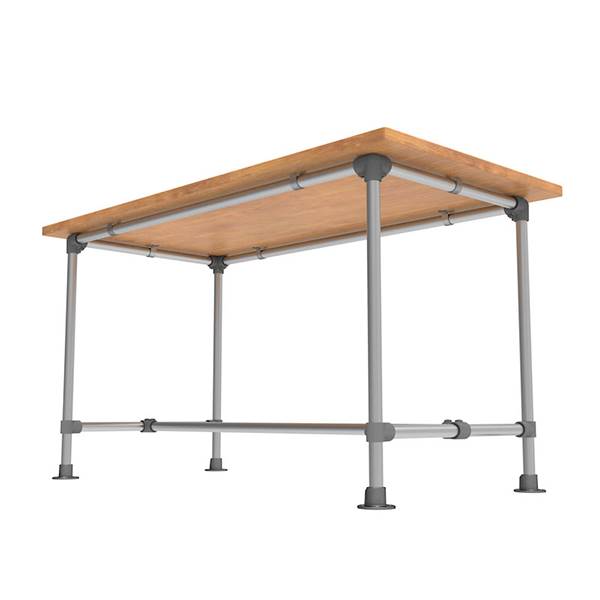 Structure table tubulaire renforcée, format 120 x 120  x 75 cm pour 6 personnes, livraison gratuite
