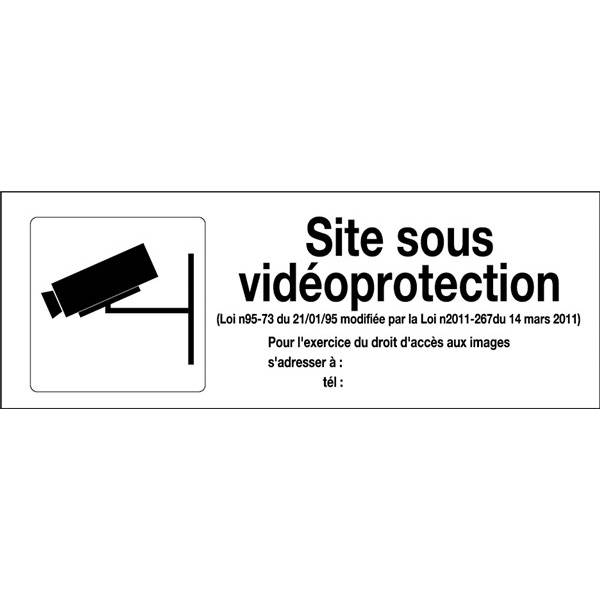 Panneau de sécurité site sous vidéo protection PVC 3 mm